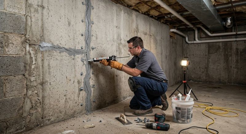 Basement Crack Repair in Gig Harbor, WA