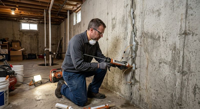 Basement Crack Repair in Gig Harbor, WA