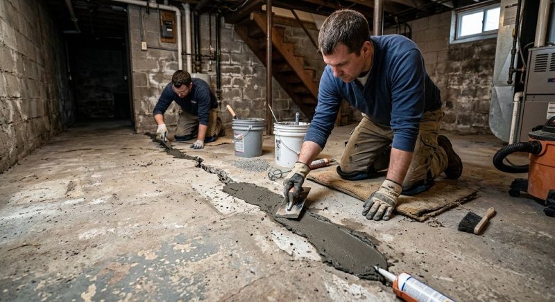 Cracked Basement Floor Repair in Gig Harbor, WA